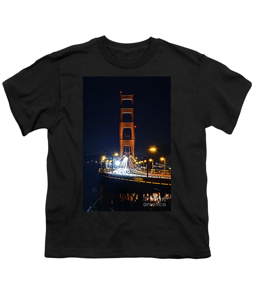 Eua Youth T-Shirt featuring the photograph San Francisco - Golden Gate Bridge from North Vista Point by Carlos Alkmin