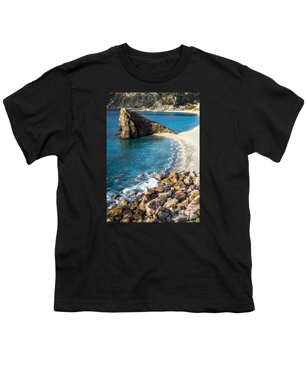 Sea Stack Youth T-Shirt featuring the photograph Sea Stack of Monterosso by Prints of Italy