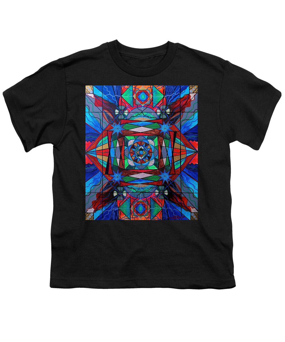 Vibration Youth T-Shirt featuring the painting Sense of Security by Teal Eye Print Store