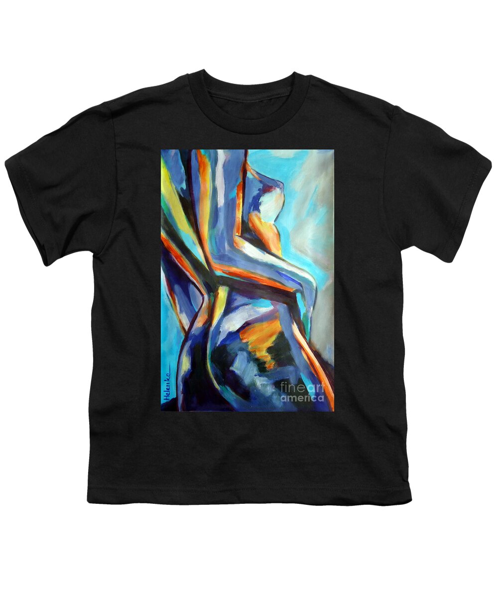 Nude Figures Youth T-Shirt featuring the painting Shine by Helena Wierzbicki