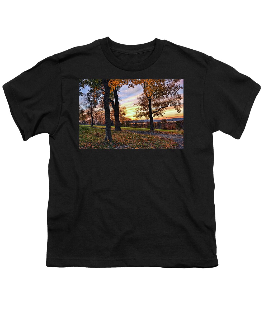 'hudson River Youth T-Shirt featuring the photograph Sleepy Hollow Sunset by Jeffrey Friedkin