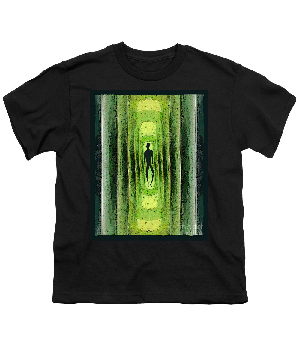 Green Youth T-Shirt featuring the digital art Slim Green Walker by Phil Perkins