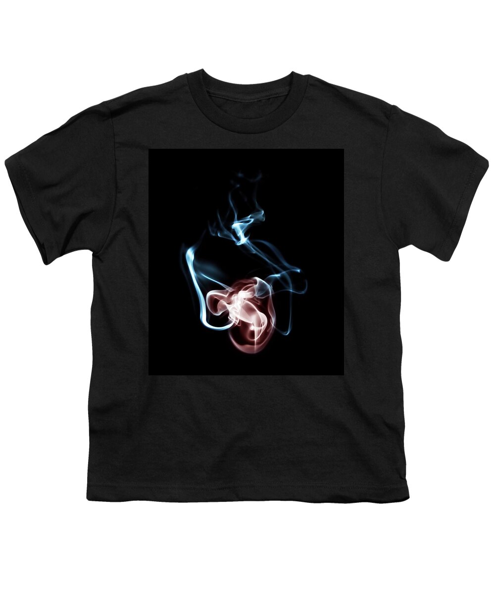 Abstract Artistic Photograph Of Rising Incense Smoke. Youth T-Shirt featuring the photograph Smoke 3 - Mother and Child by Mark Fuller