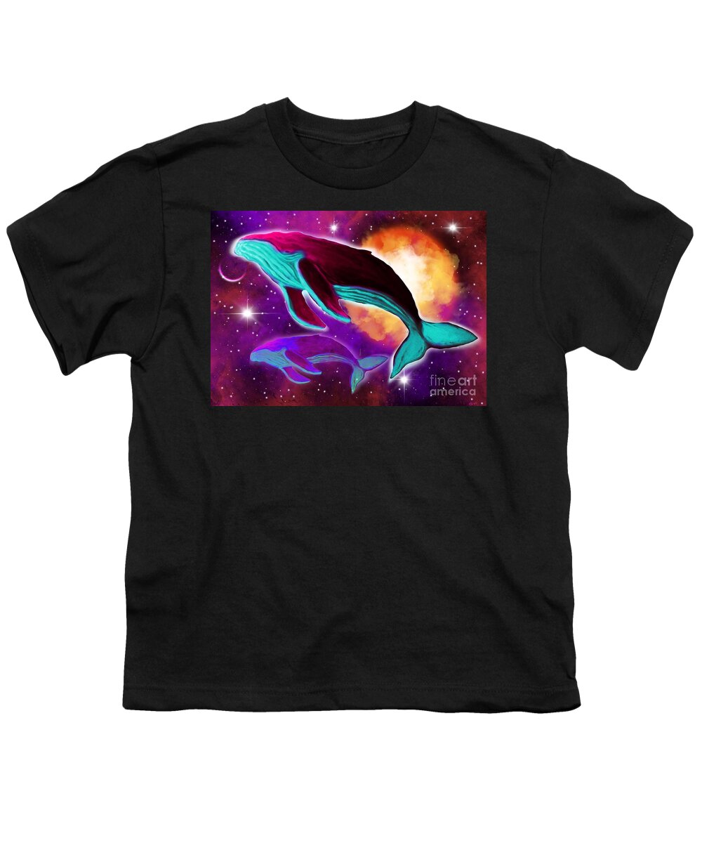 Whales Youth T-Shirt featuring the painting Solar Whales by Nick Gustafson