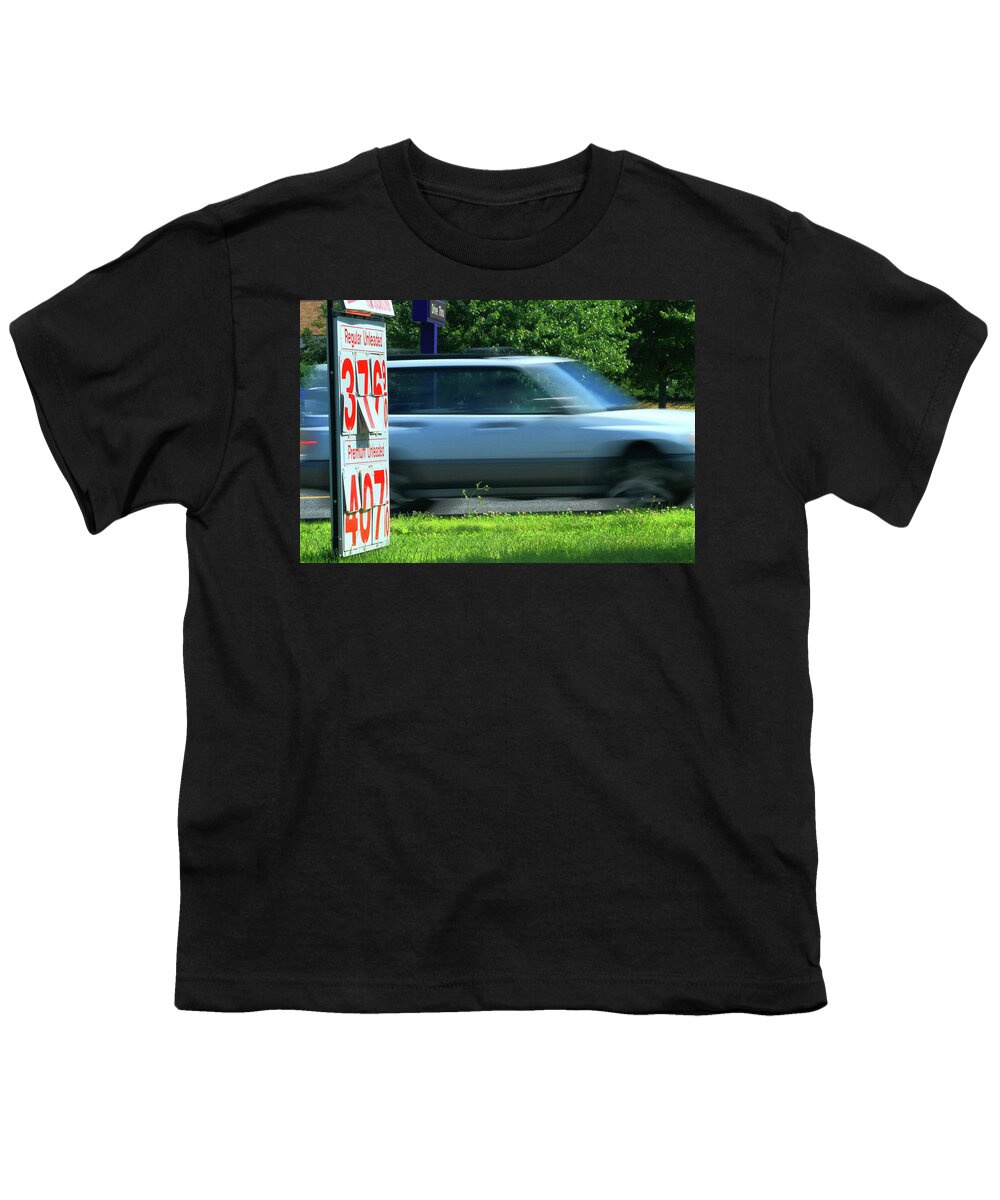 Signs Youth T-Shirt featuring the photograph Speeding Gas Prices by Karol Livote