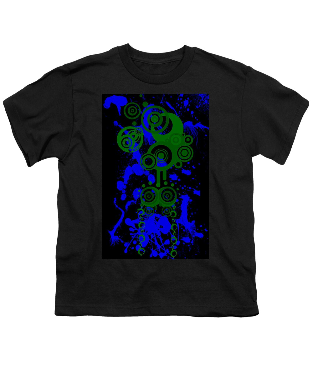 Green Youth T-Shirt featuring the digital art Splattered series 8 by Teri Schuster