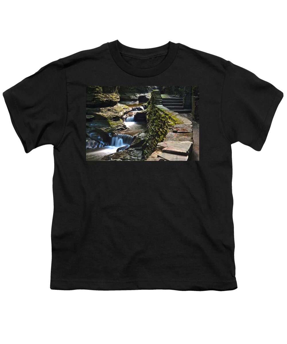Falls Youth T-Shirt featuring the photograph Stairs and more Stairs by Frozen in Time Fine Art Photography