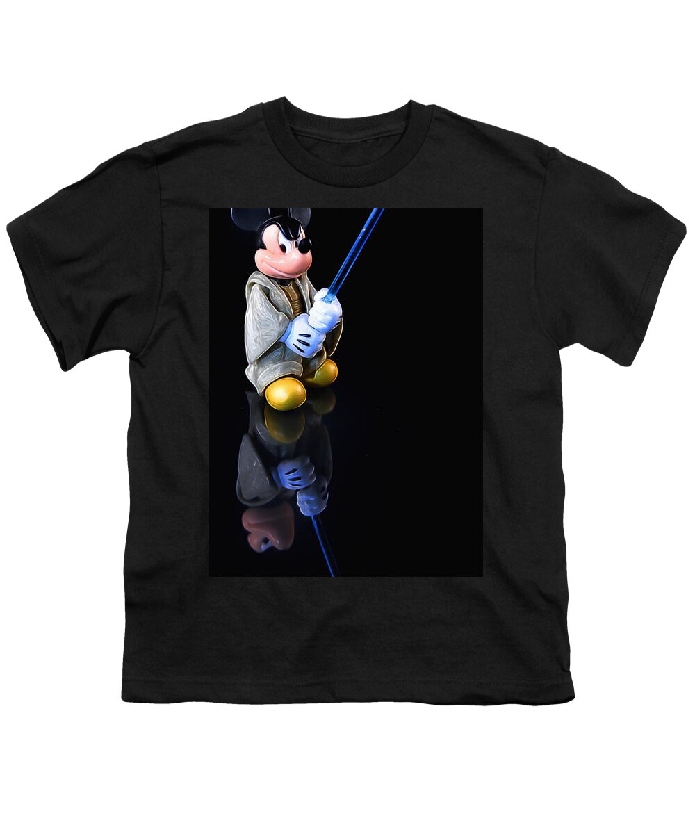Toy Youth T-Shirt featuring the photograph Star Wars Mickey Mouse by Bill and Linda Tiepelman
