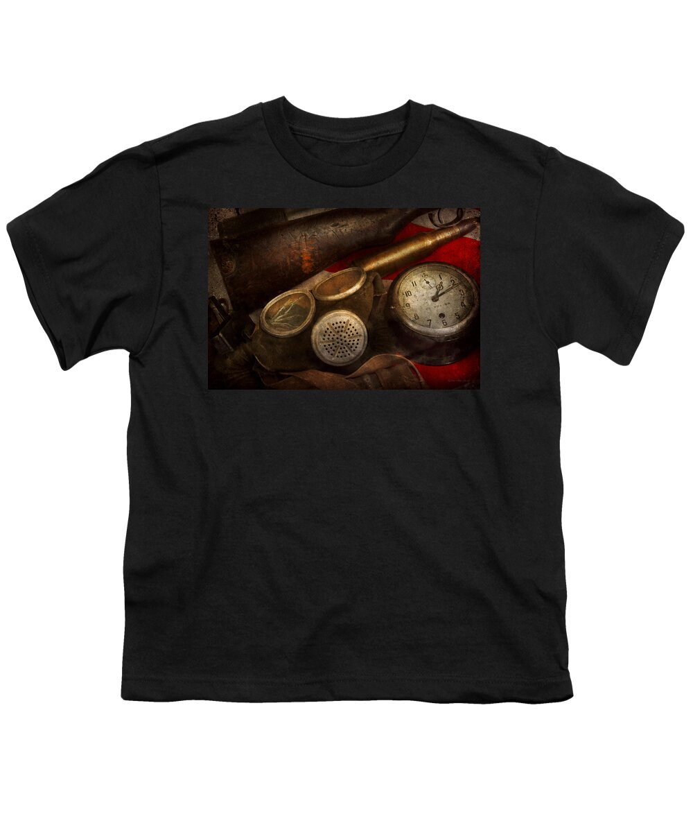 Savad Youth T-Shirt featuring the photograph Steampunk - War - Remembering the war by Mike Savad
