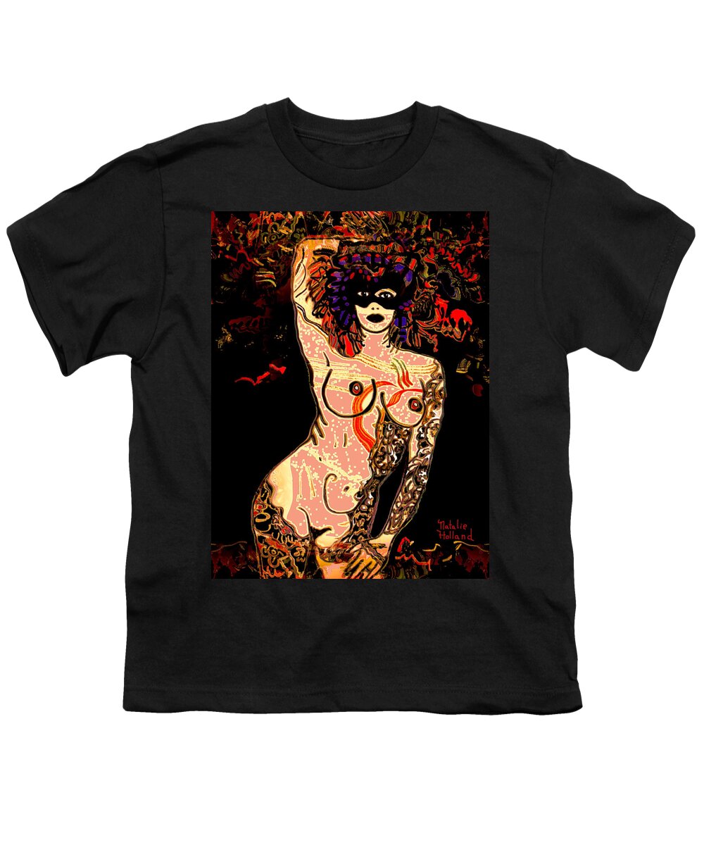 Nudes Youth T-Shirt featuring the mixed media Strip Tease by Natalie Holland