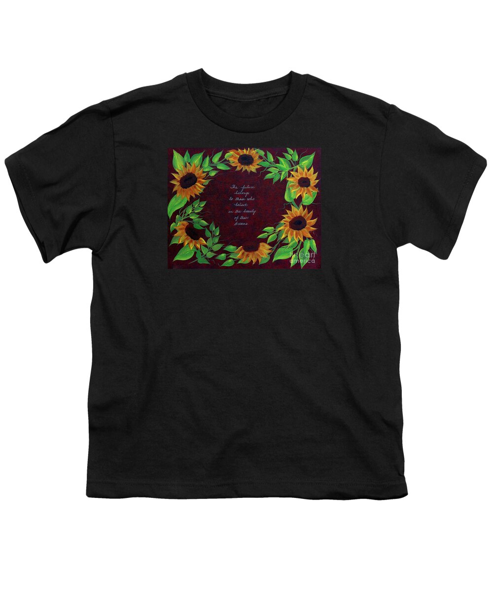 Barbara Griffin Youth T-Shirt featuring the painting Sunflowers and Dreams by Barbara A Griffin