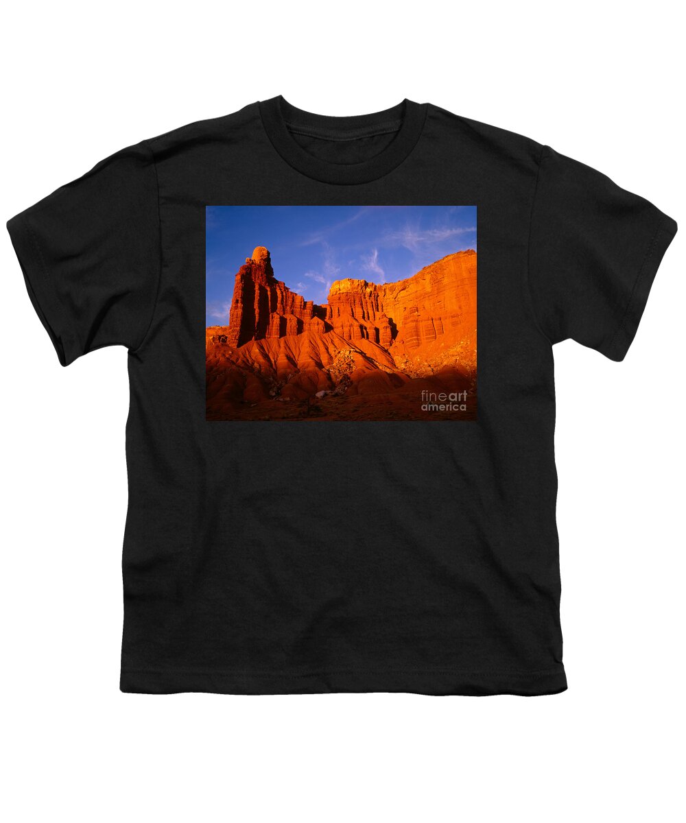 Chimney Rock Youth T-Shirt featuring the photograph Sunset On Chimney Rock by Tracy Knauer