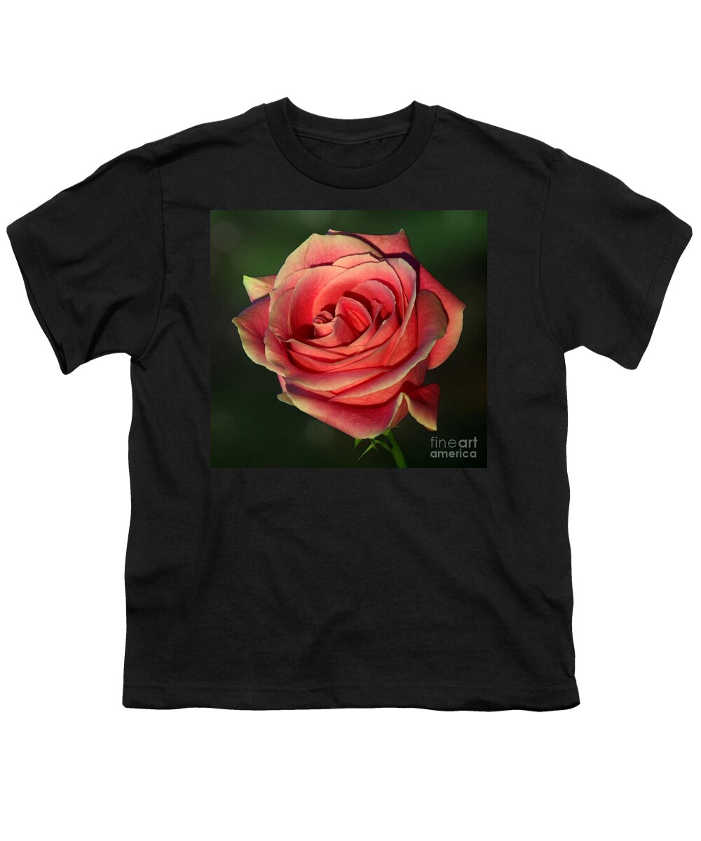 Rose Youth T-Shirt featuring the photograph Sunset Rose by Shirley Mangini
