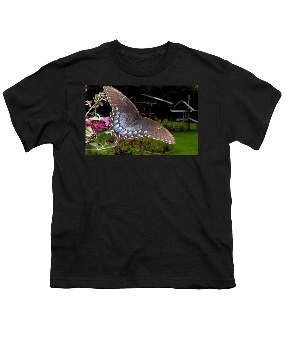 Flower Youth T-Shirt featuring the photograph Swallowtail with a lil Vintage by Kim Galluzzo