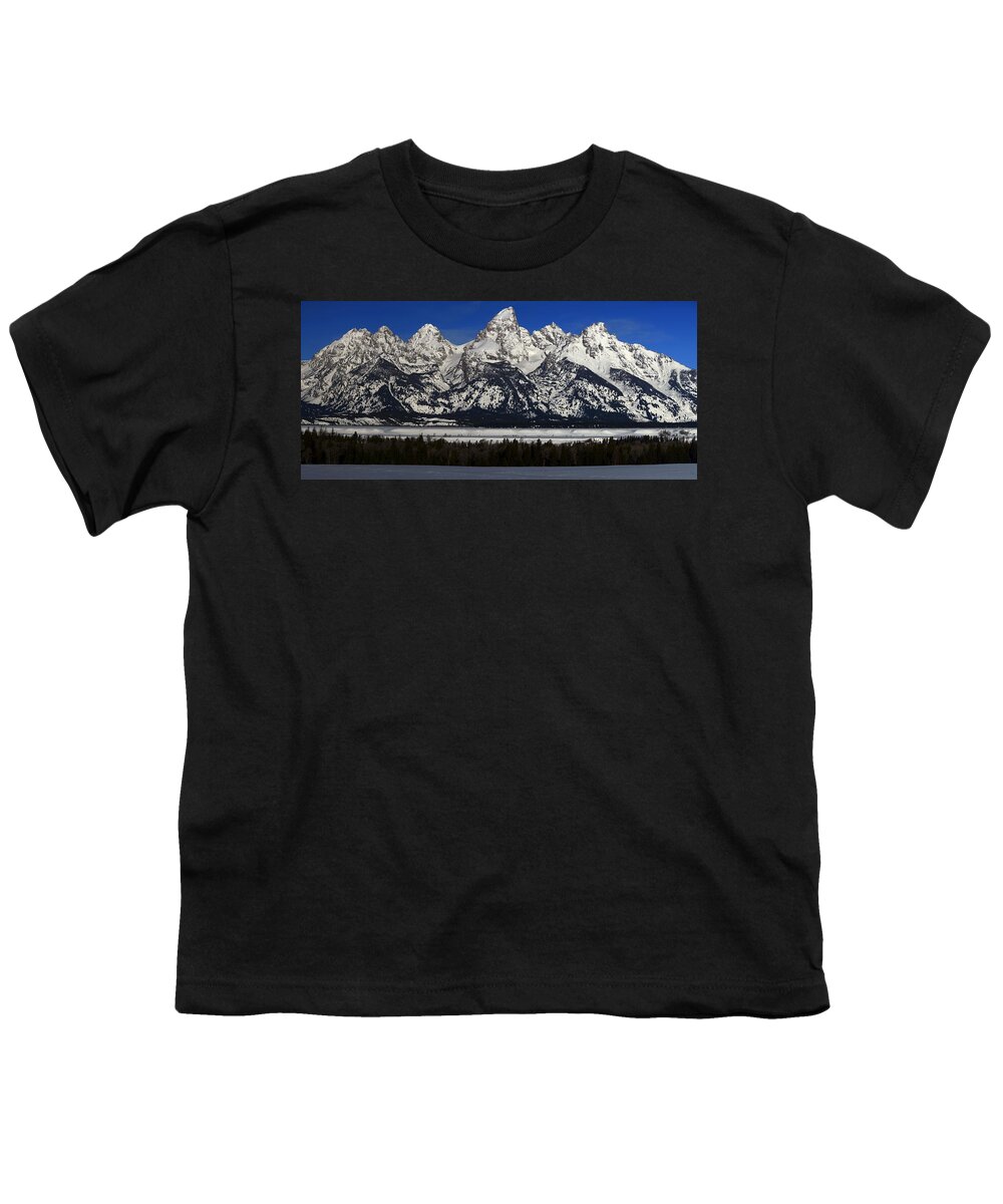 Tetons From Glacier View Overlook Youth T-Shirt featuring the photograph Tetons from Glacier View Overlook by Raymond Salani III
