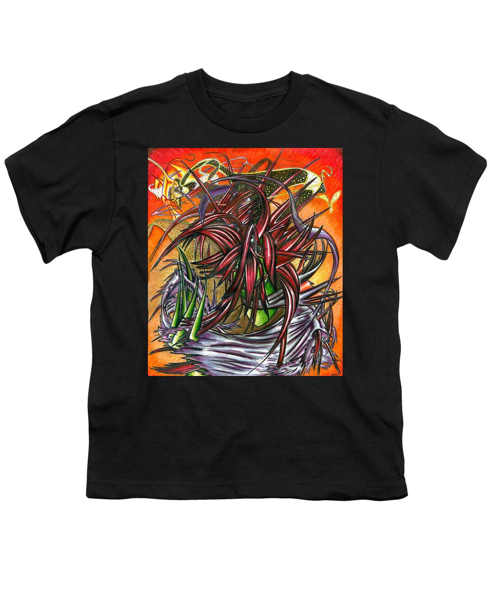 Chaos Youth T-Shirt featuring the painting The Abysmal Demon of Hair by Shawn Dall
