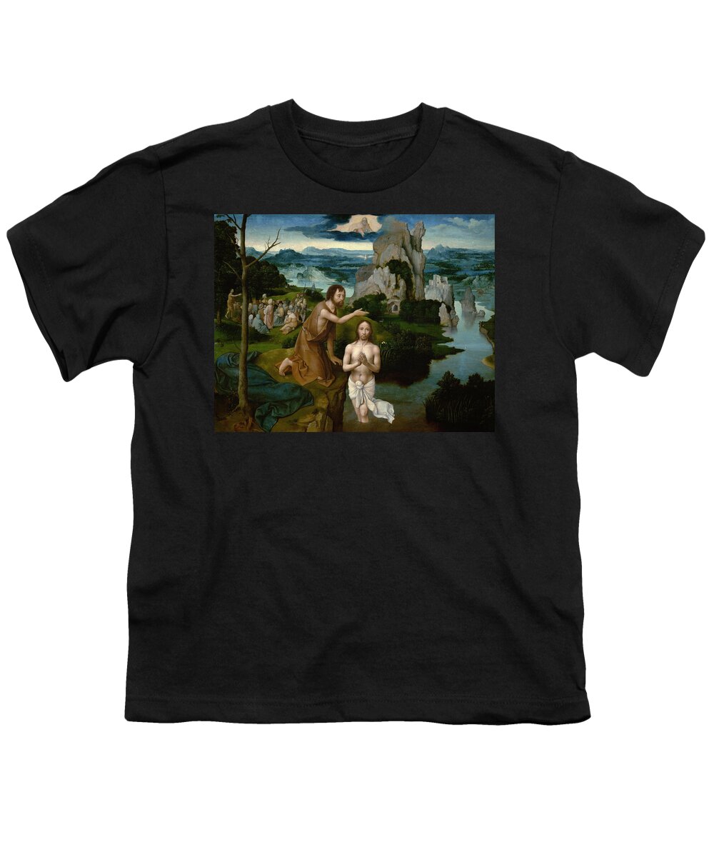 Joachim Patinir Youth T-Shirt featuring the painting The Baptism of Christ by Joachim Patinir