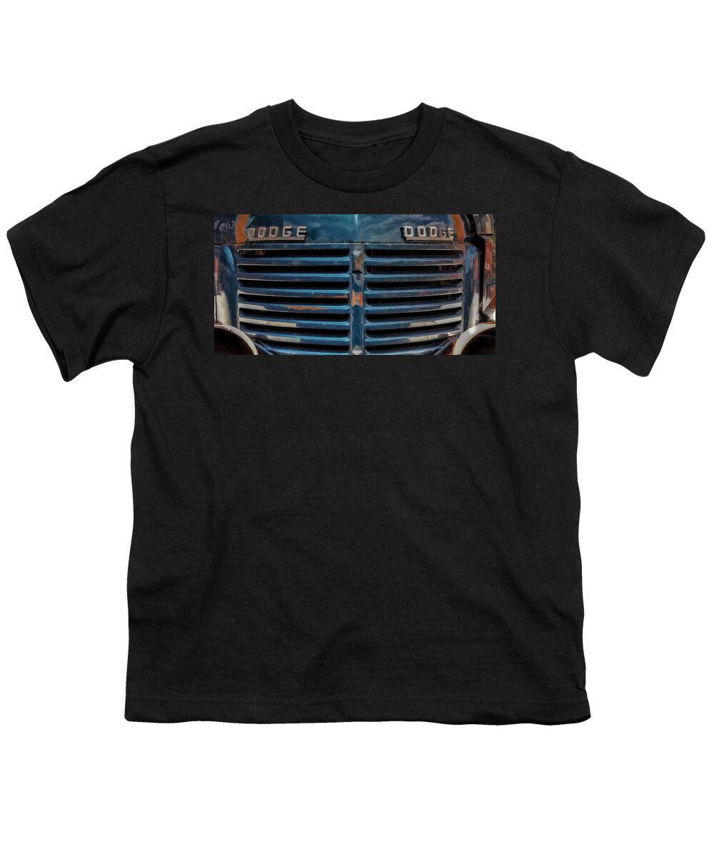 Dodge Pick Up Truck Youth T-Shirt featuring the photograph The Blue Grille by Ken Smith