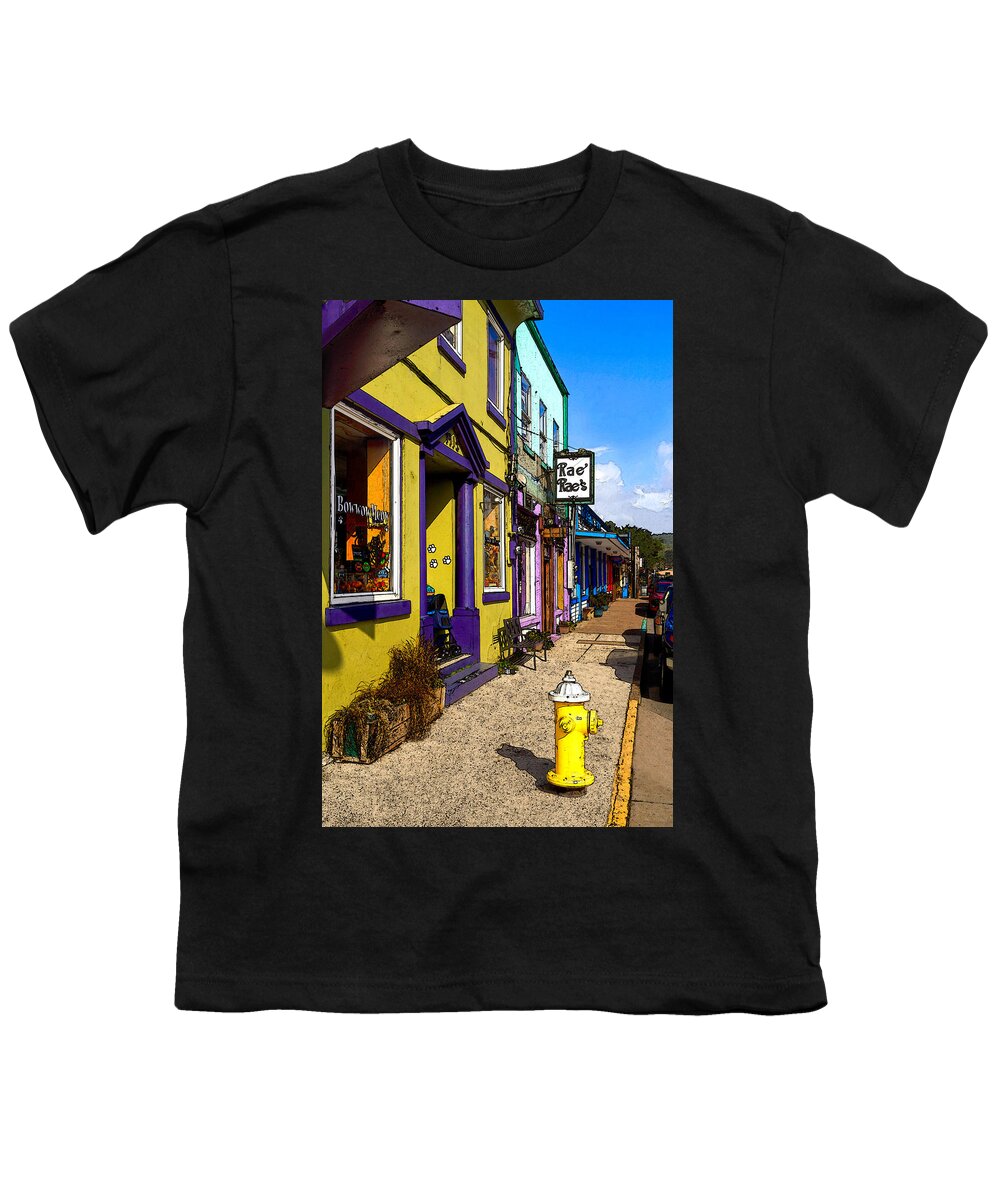 Sidewalk Youth T-Shirt featuring the photograph The Colorful Sidewalks Of Newport by James Eddy
