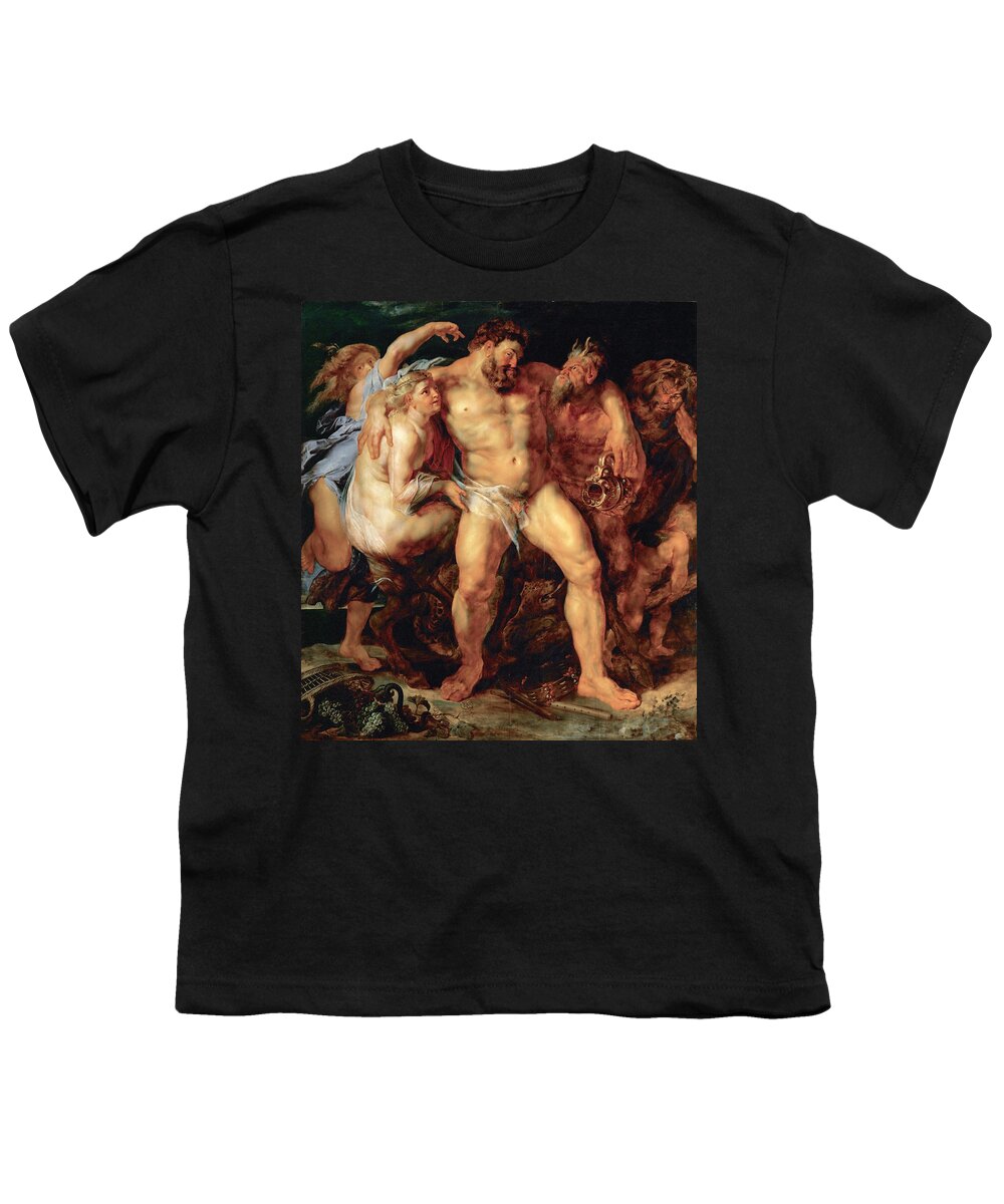 Peter Paul Rubens Youth T-Shirt featuring the painting The Drunken Hercules by Peter Paul Rubens
