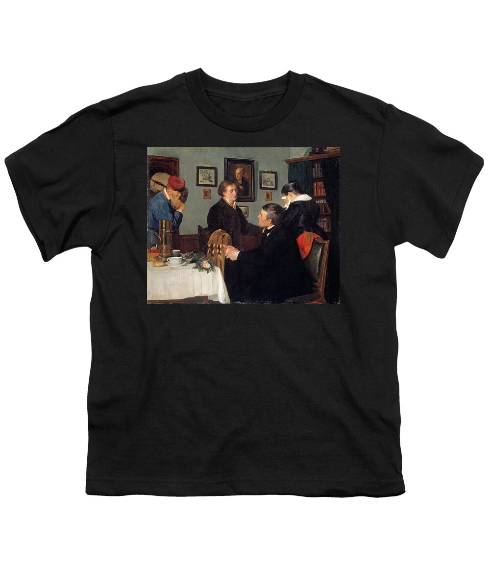 Harriet Backer Youth T-Shirt featuring the painting The Farewell by Harriet Backer