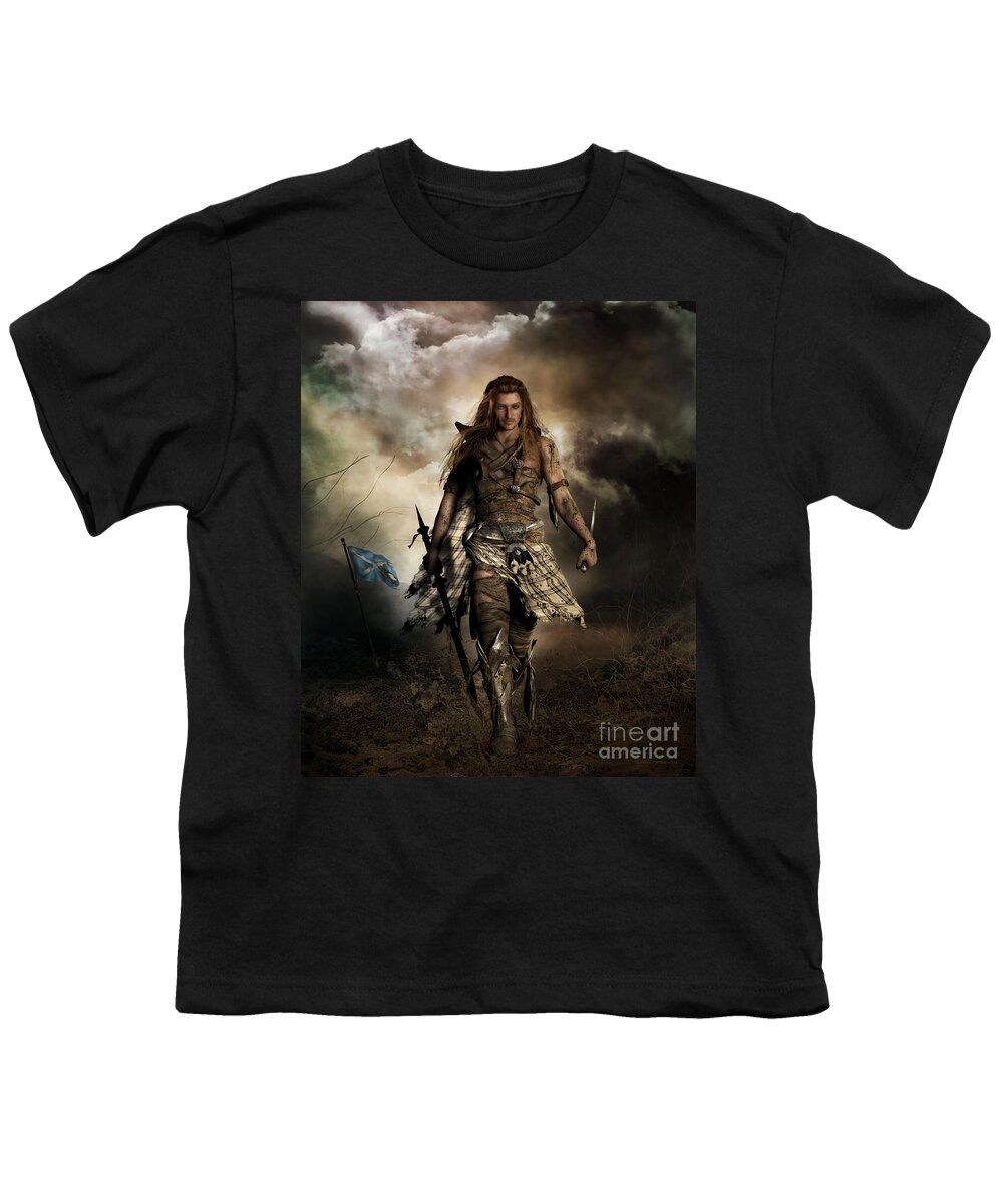 The Highlander Youth T-Shirt featuring the digital art The Highlander by Shanina Conway