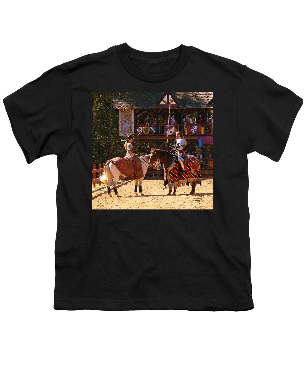 Fine Art Youth T-Shirt featuring the photograph The Lady and the Knight by Rodney Lee Williams