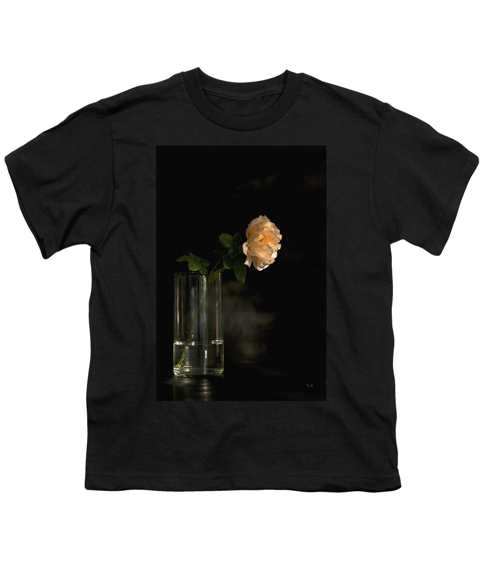 English Roses Youth T-Shirt featuring the photograph The Last Rose Of Summer by Theresa Tahara