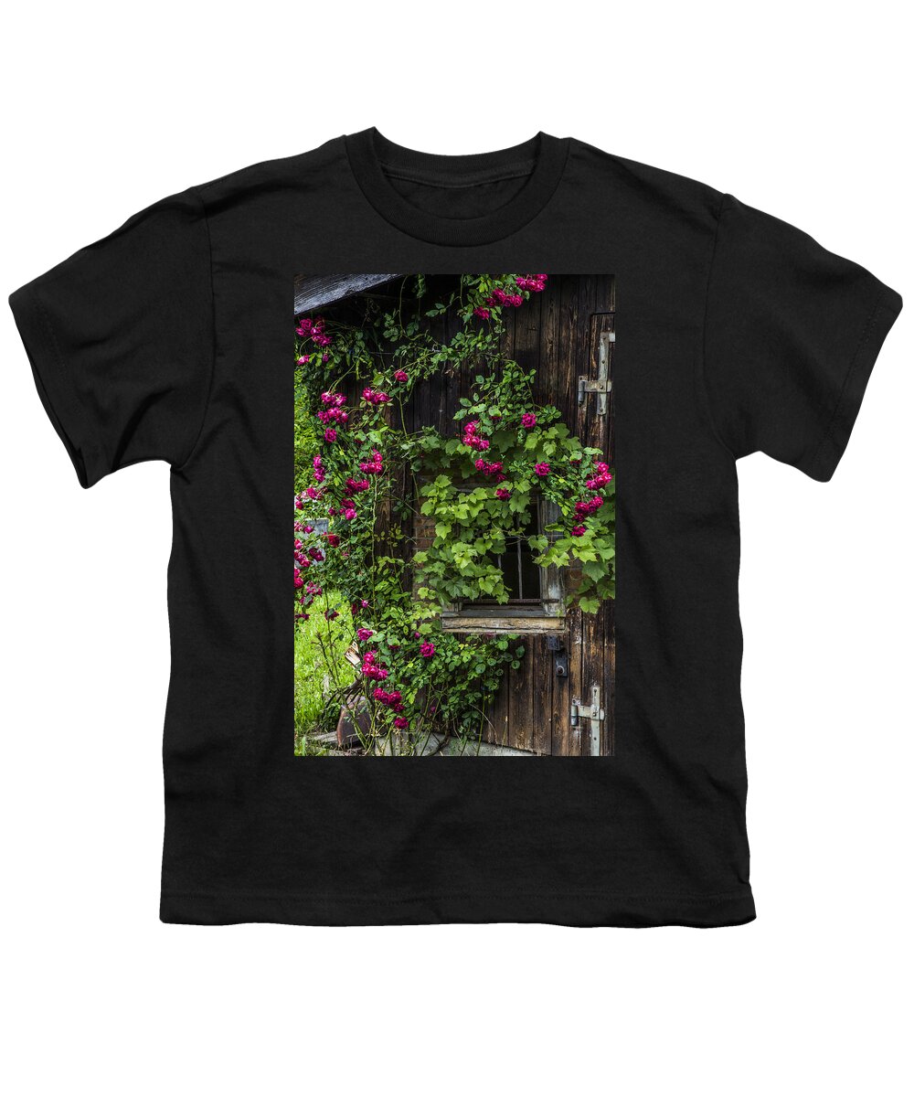 Austria Youth T-Shirt featuring the photograph The Old Barn Window by Debra and Dave Vanderlaan