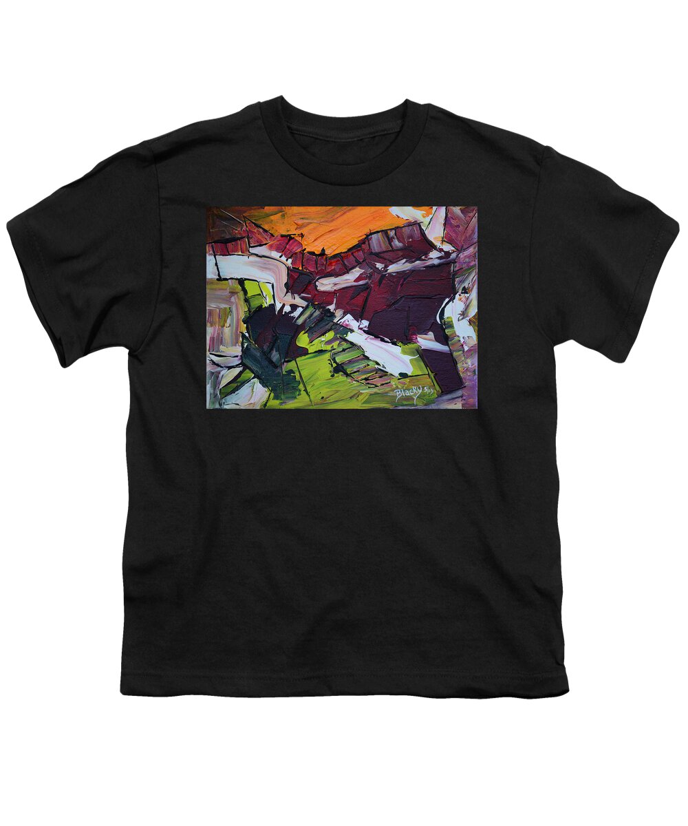 Barn Youth T-Shirt featuring the painting The Old Red Barn by Donna Blackhall