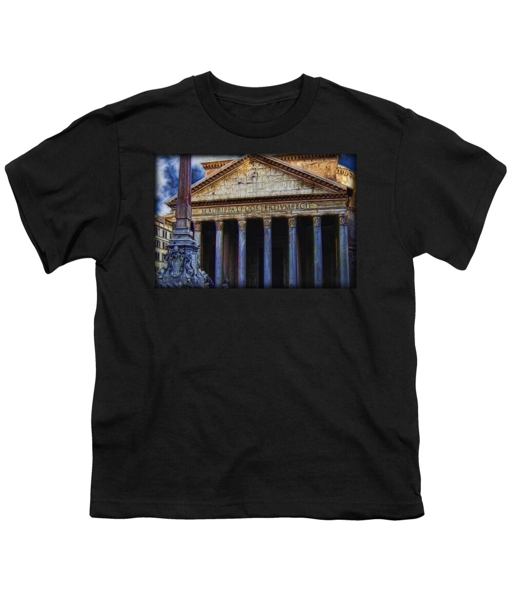 Marcus Built This Youth T-Shirt featuring the photograph The Pantheon - Marcus Built This by Lee Dos Santos