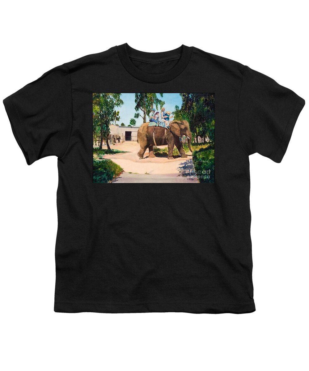 Elephant Youth T-Shirt featuring the painting The Ride by Sarabjit Singh