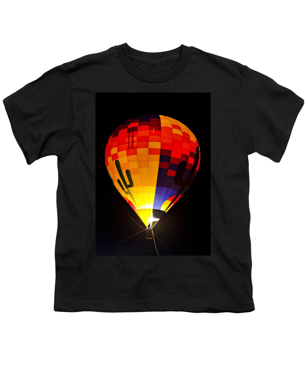 Hot Air Balloon Youth T-Shirt featuring the photograph The Saguaro Balloon by Saija Lehtonen