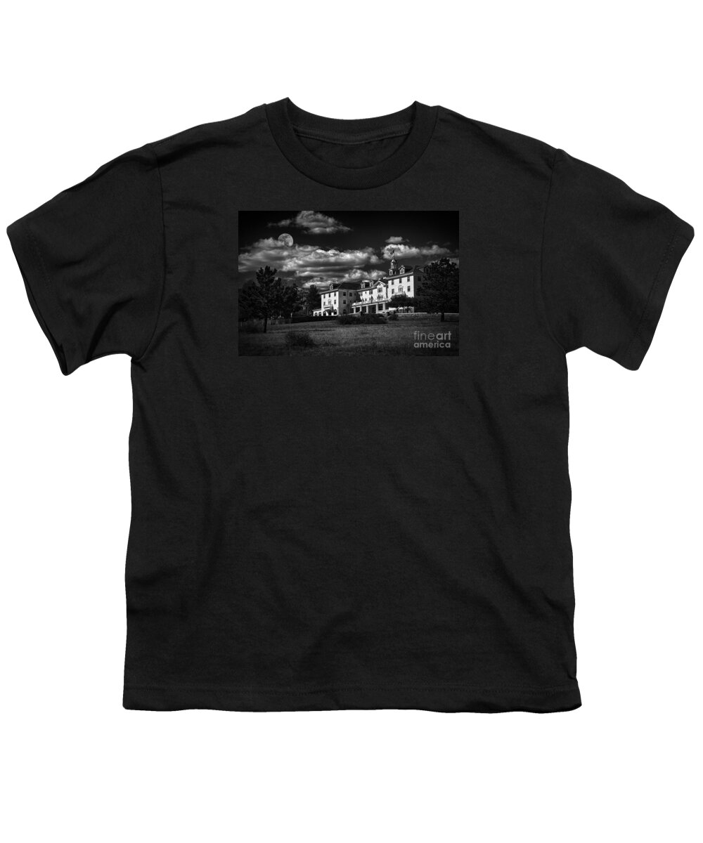 The Stanley Hotel Youth T-Shirt featuring the photograph The Stanley Hotel by Priscilla Burgers