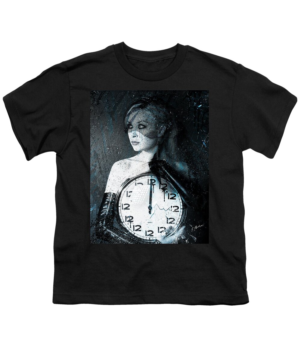 Beautiful Woman Youth T-Shirt featuring the digital art The Twelfth Hour by Gary Bodnar