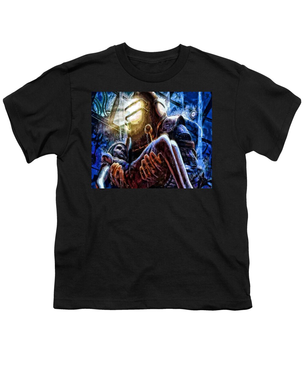 Midnight Streets Youth T-Shirt featuring the painting The Watchful Protector by Joe Misrasi