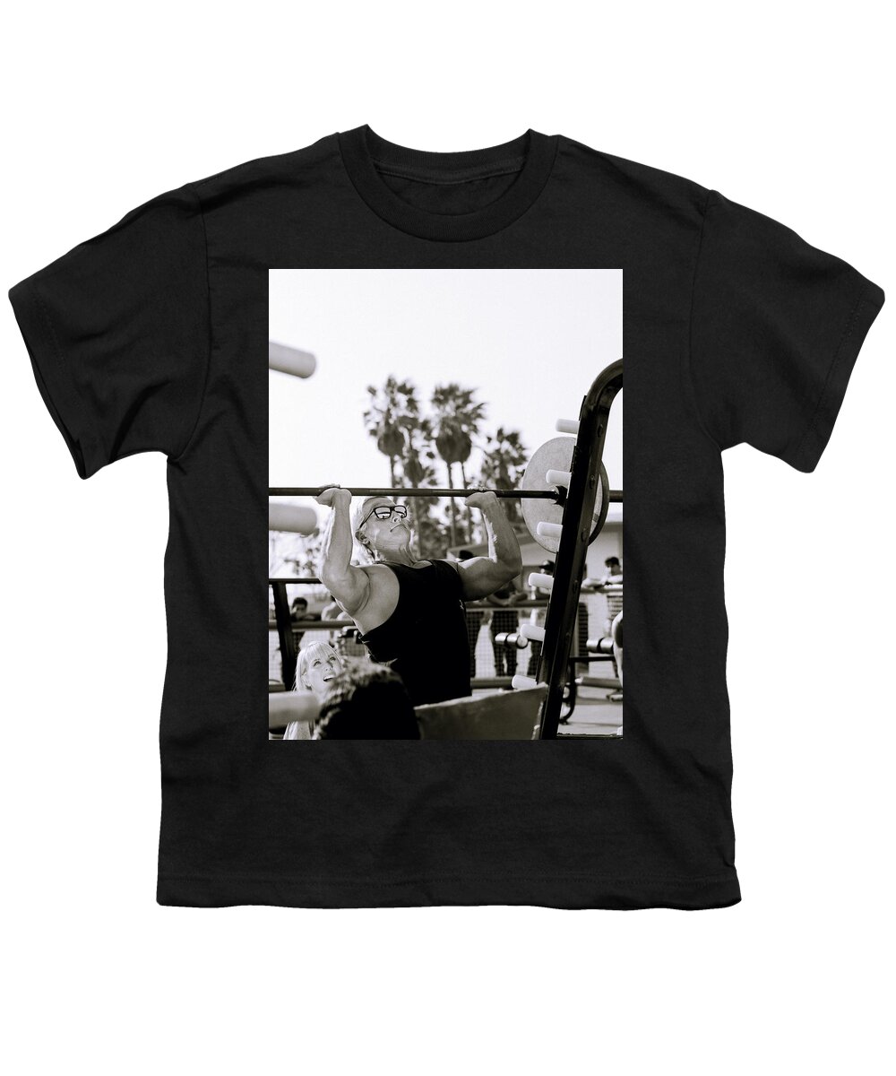 Tom Platz Youth T-Shirt featuring the photograph Strong Man Tom Platz In America by Shaun Higson