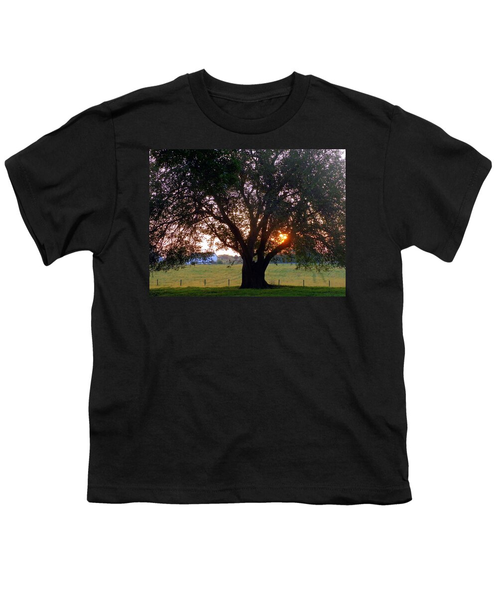Skompski Youth T-Shirt featuring the photograph Tree with Fence. by Joseph Skompski