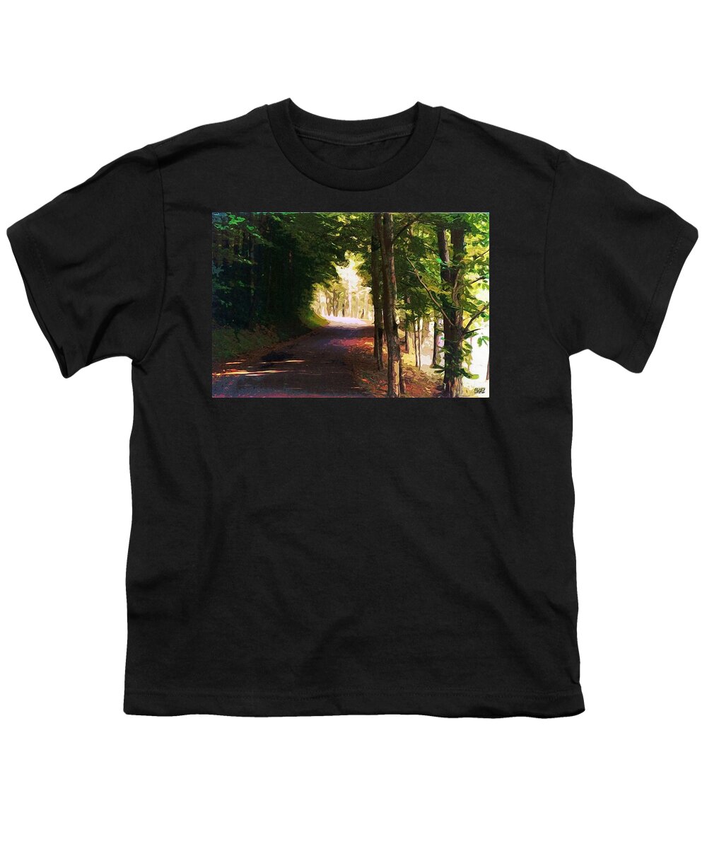 Trees Youth T-Shirt featuring the painting Tunnel of Trees by CHAZ Daugherty