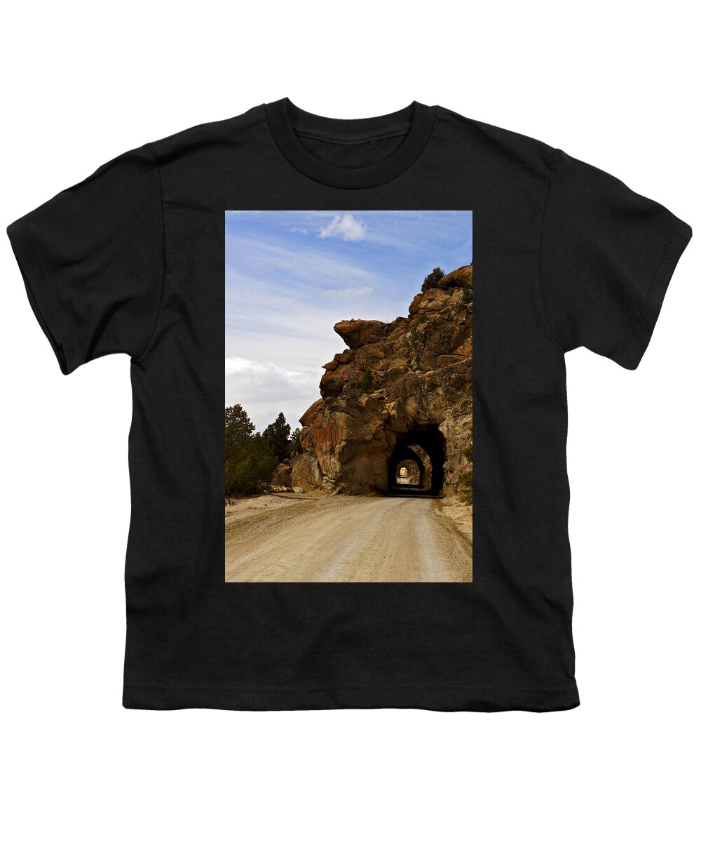 Arkansas River Youth T-Shirt featuring the photograph Tunnel Road by Jeremy Rhoades
