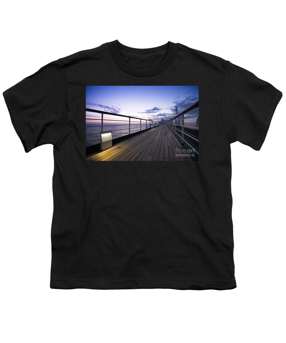 Twilight Deck Youth T-Shirt featuring the photograph Twilight Deck by Anne Gilbert