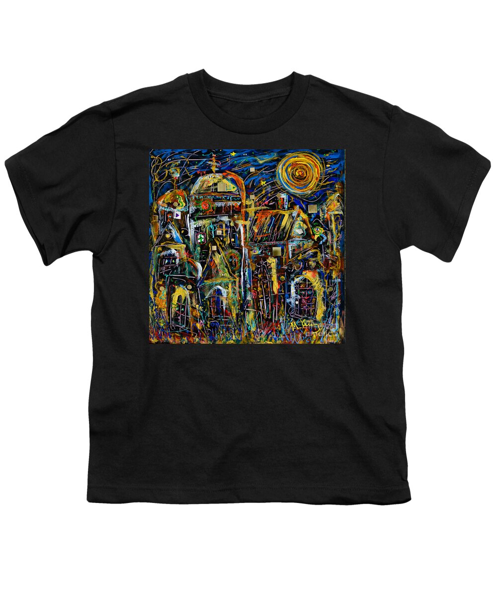 Cityscape Youth T-Shirt featuring the painting Two domes by Maxim Komissarchik