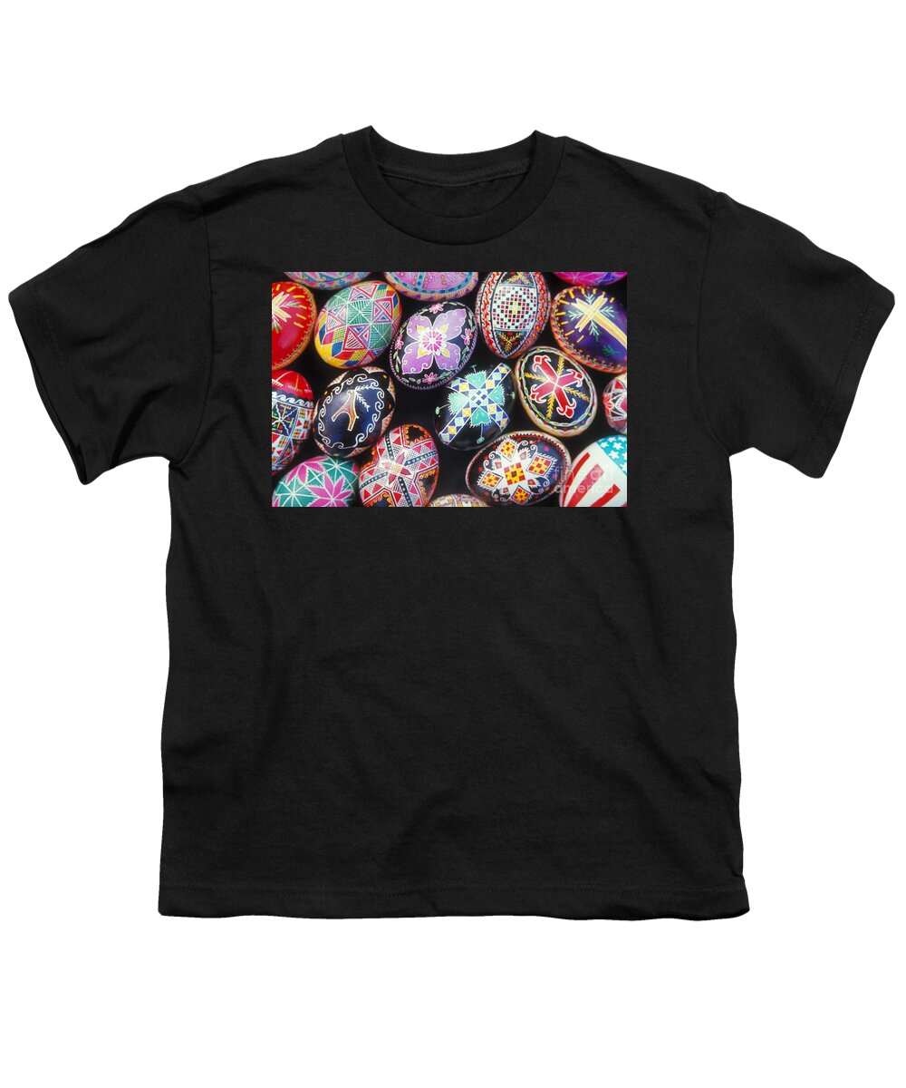 Horizontal Youth T-Shirt featuring the photograph Ukrainian Easter Eggs by Verlin L Biggs