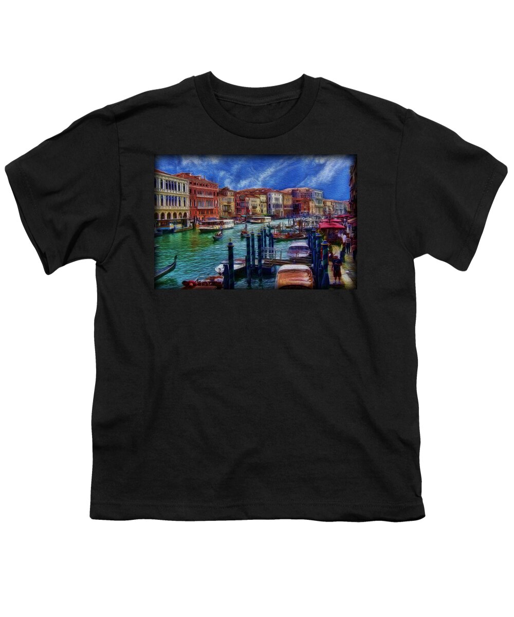 Venice Youth T-Shirt featuring the photograph Venice from the Rialto Bridge by Lee Dos Santos