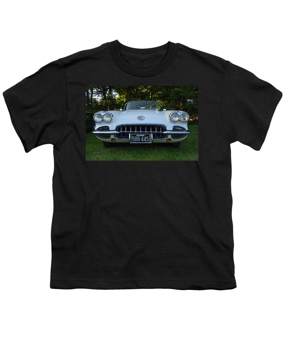 Auto Youth T-Shirt featuring the photograph Vintage 1957 Chevrolet Corvette by Mike Martin