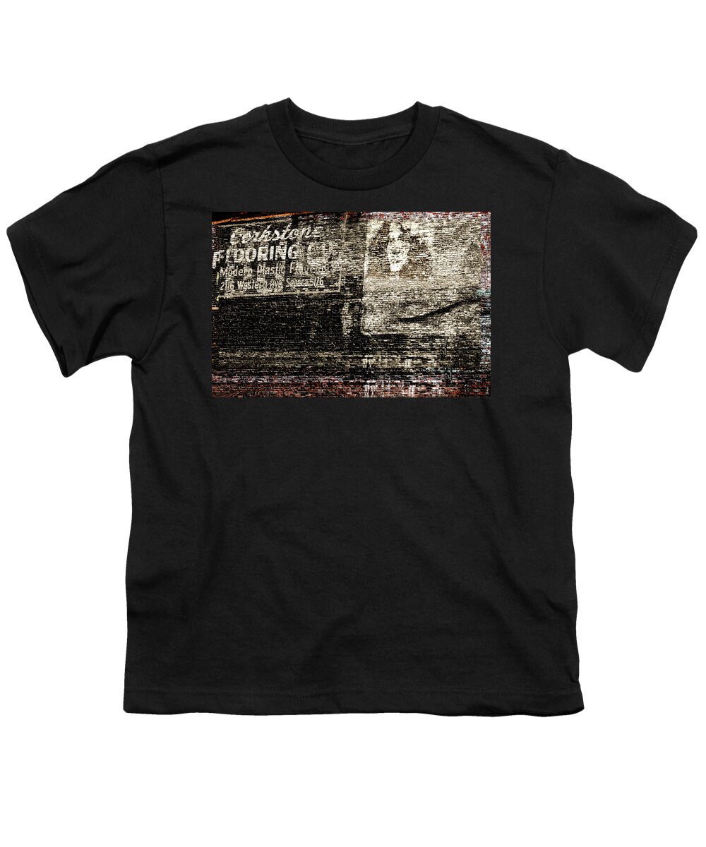 Vintage Brick Wall Youth T-Shirt featuring the photograph Vintage Brick Wall - Advertising by Marie Jamieson