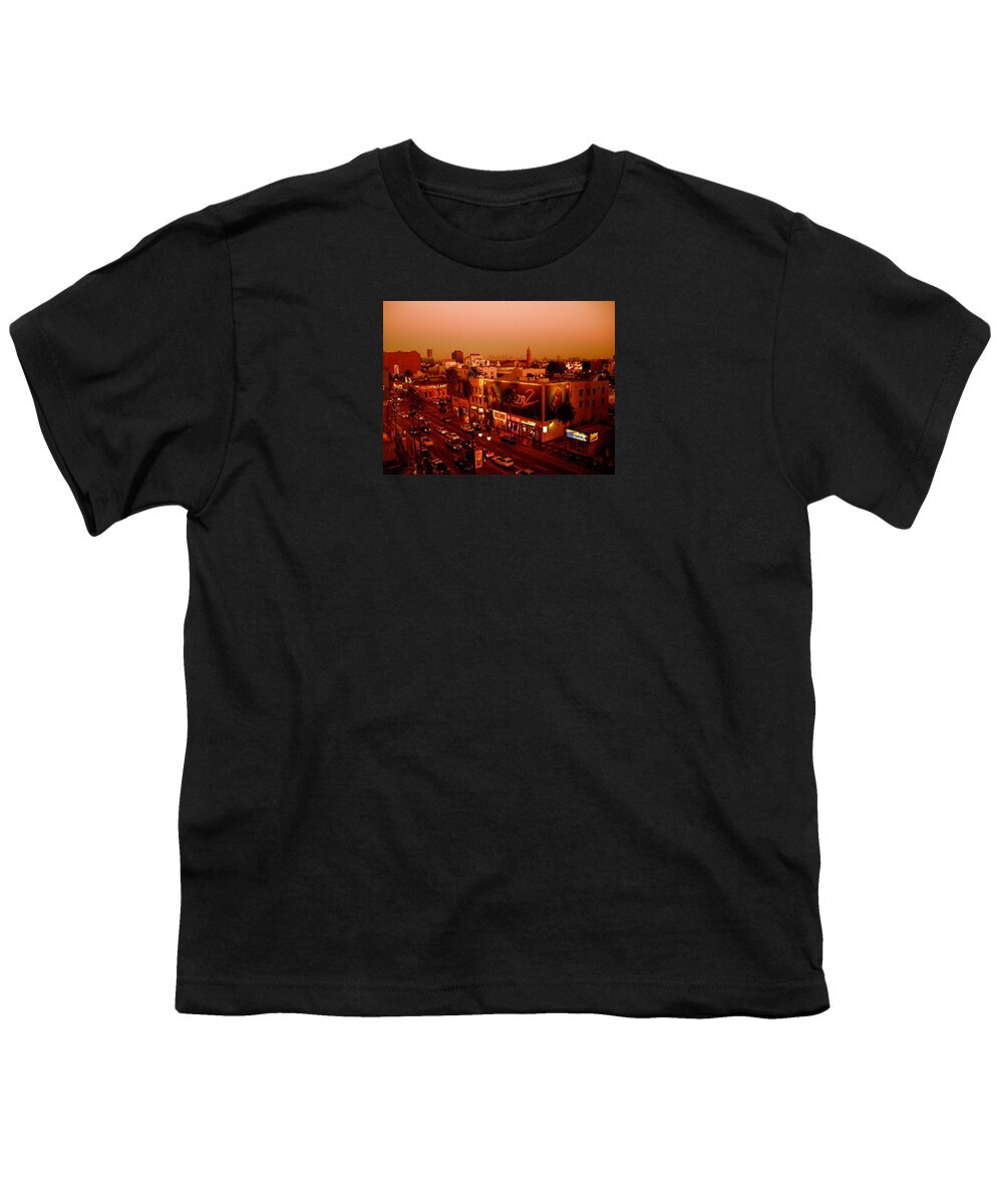 Hollywood Prints Youth T-Shirt featuring the photograph Walk of Fame Hollywood in orange by Monique Wegmueller