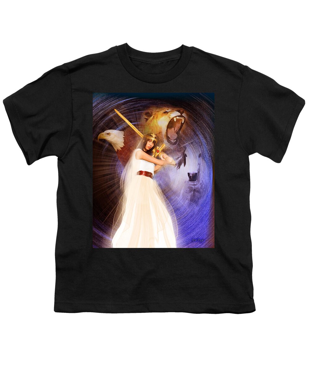 Warrior Bride Youth T-Shirt featuring the digital art Warrior Bride by Jennifer Page