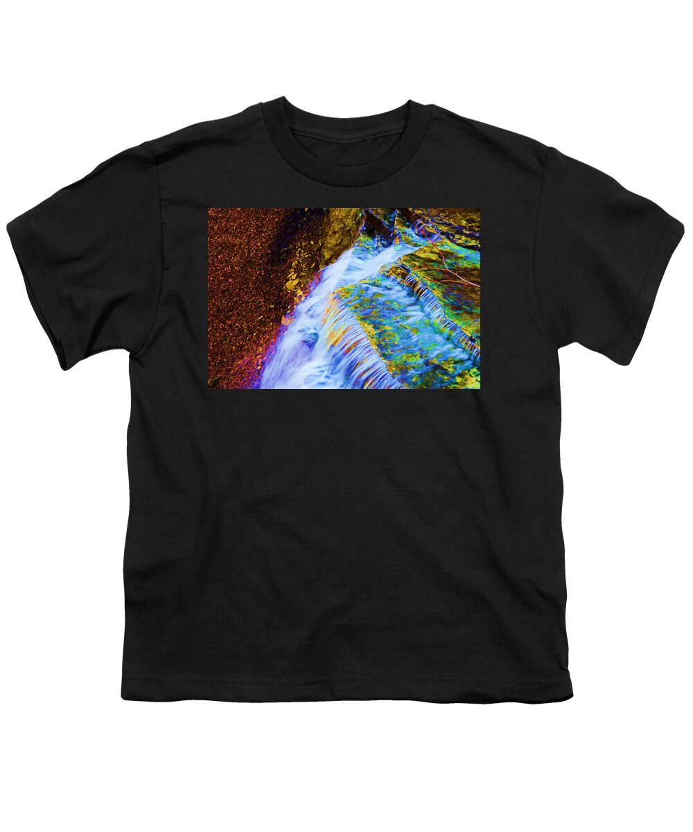 Waterfalls Youth T-Shirt featuring the photograph Water Art by Stacie Siemsen