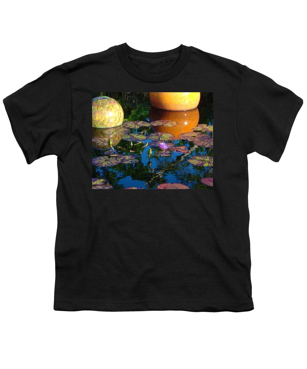 Art Portraits Youth T-Shirt featuring the photograph Waterlily Reflections by Kristin Hatt